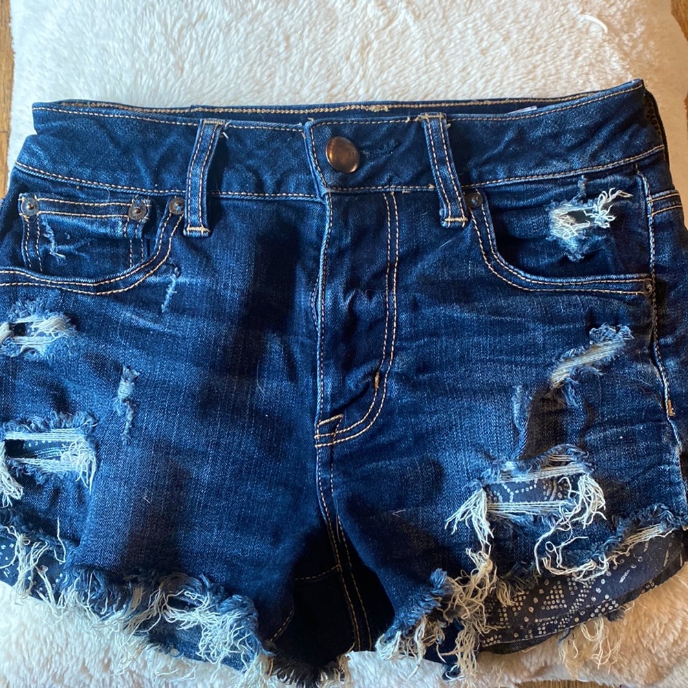 American Eagle high-rise, super stretch, jean shorts